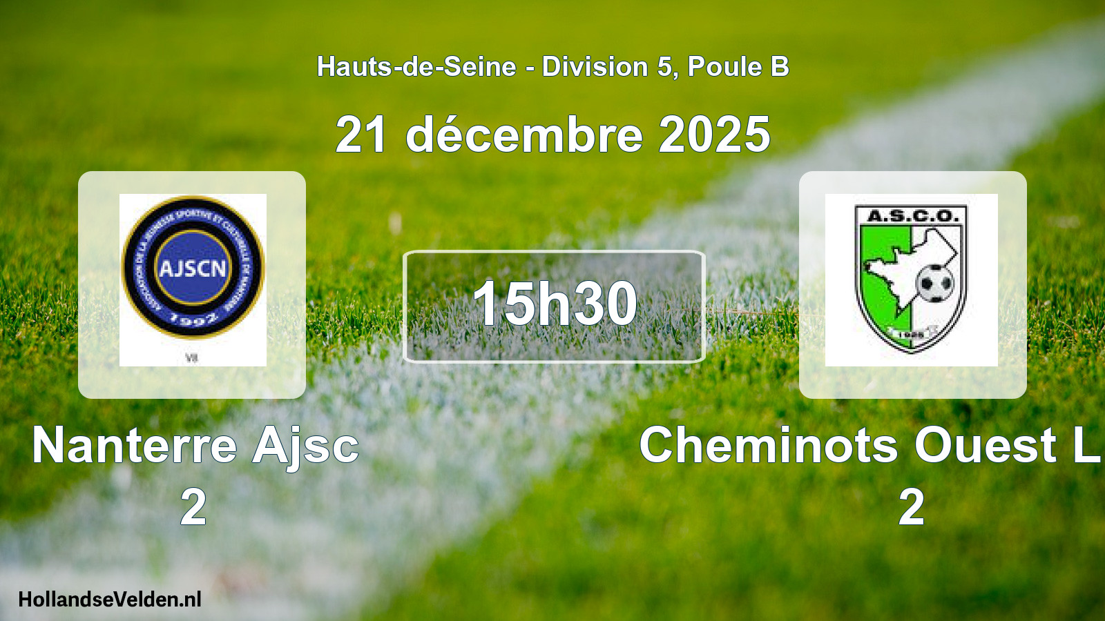 Match programmé: Nanterre Ajsc 2 - Cheminots Ouest L AS 2 (21 décembre 2025)
