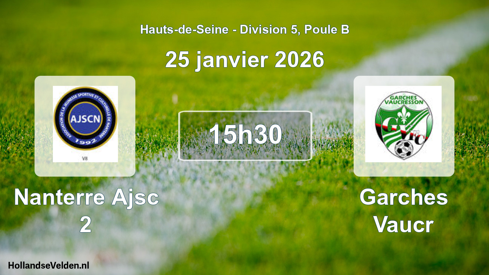Geplande wedstrijd: Nanterre Ajsc 2 - Garches Vaucr (25 januari 2026)