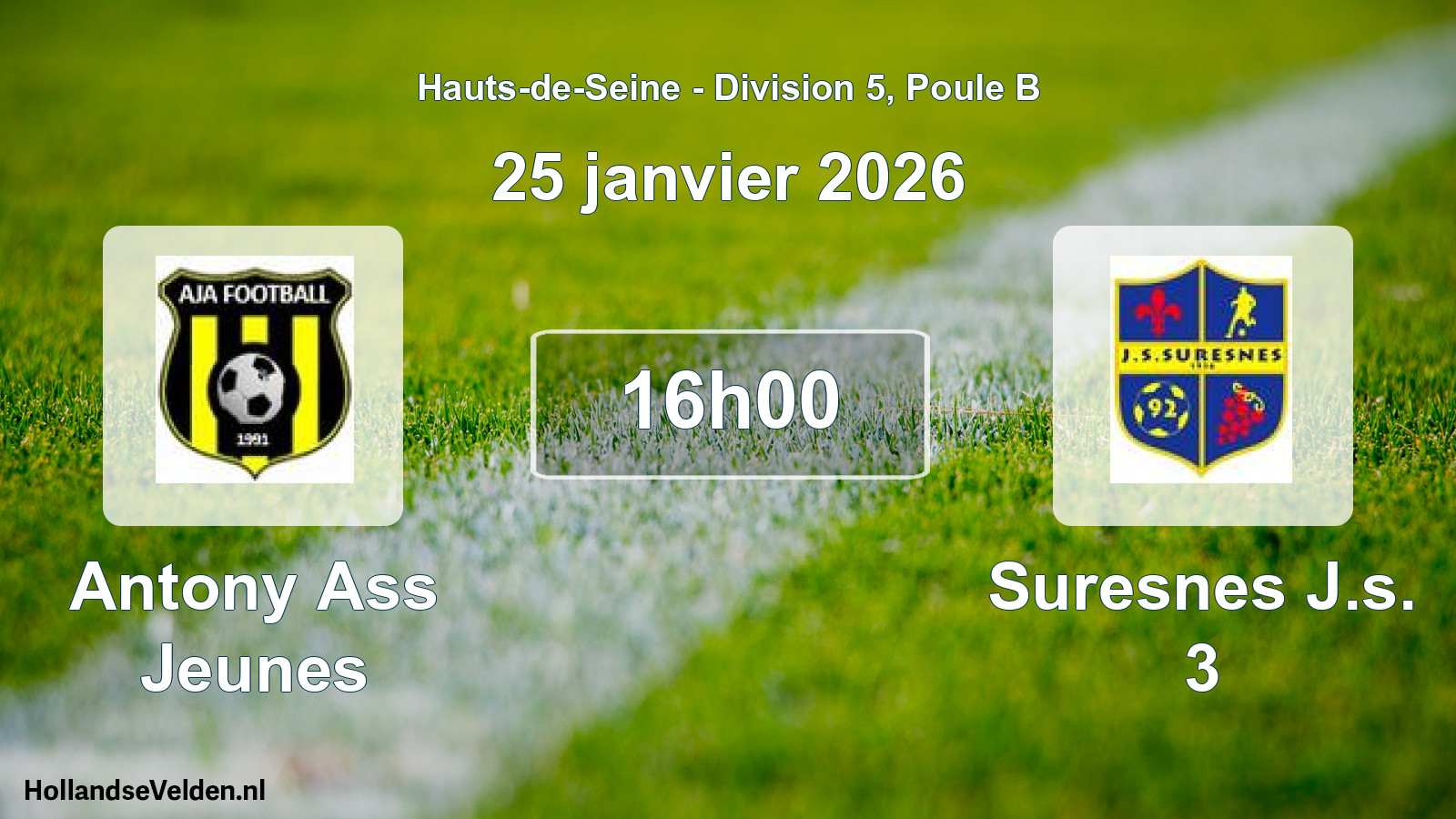 Geplande wedstrijd: Antony Ass Jeunes - Suresnes J.s. 3 (25 januari 2026)