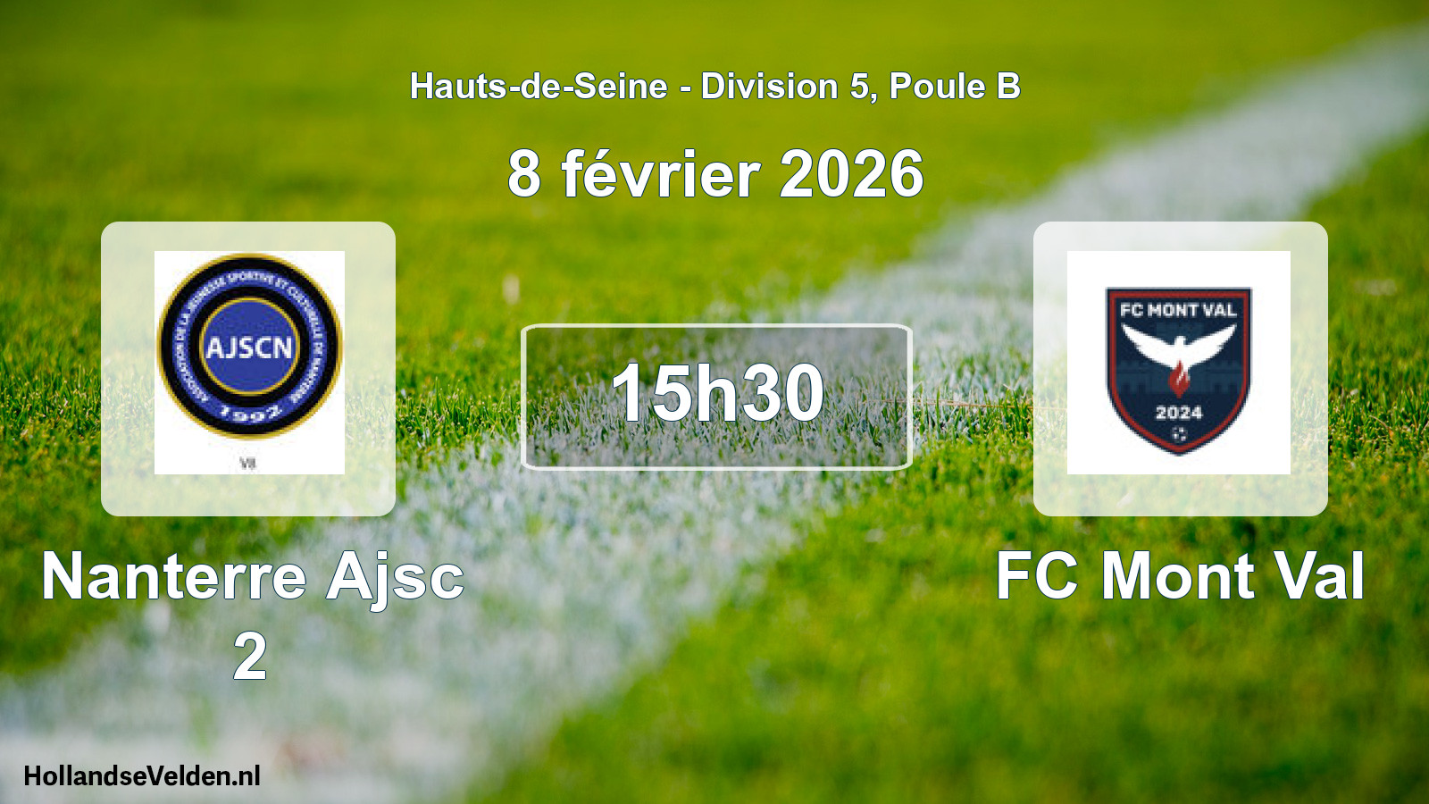 Geplande wedstrijd: Nanterre Ajsc 2 - FC Mont Val (8 februari 2026)