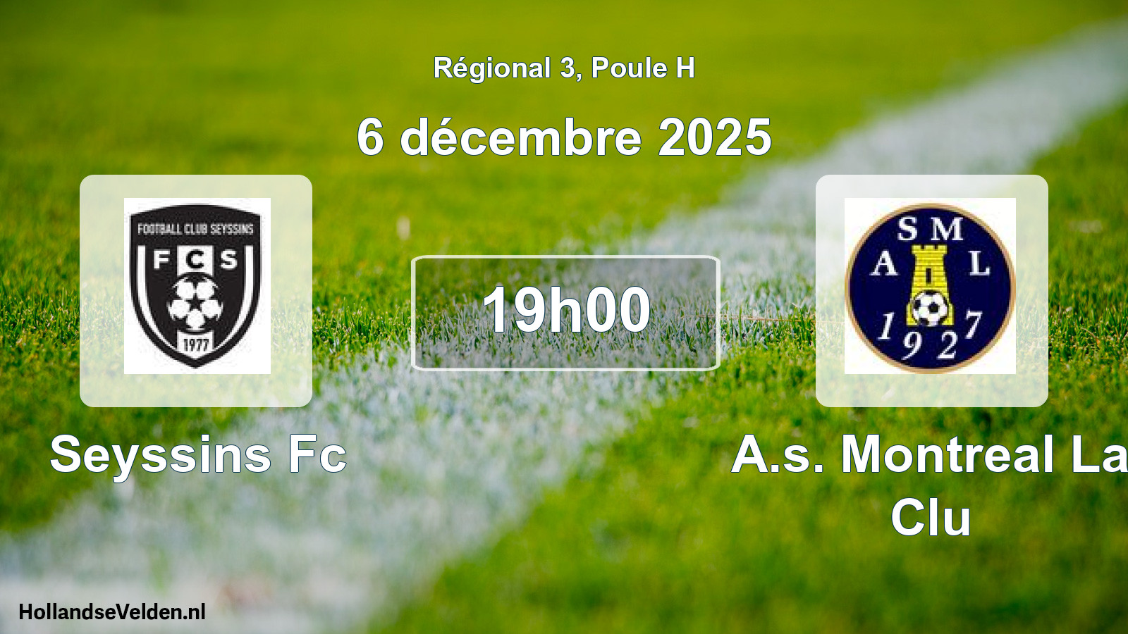 Geplande wedstrijd: Seyssins Fc - A.s. Montreal La Clu (6 décembre 2025)