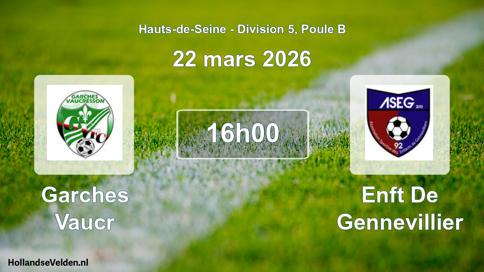 Match programmé: Garches Vaucr - Enft De Gennevillier (22 mars 2026)