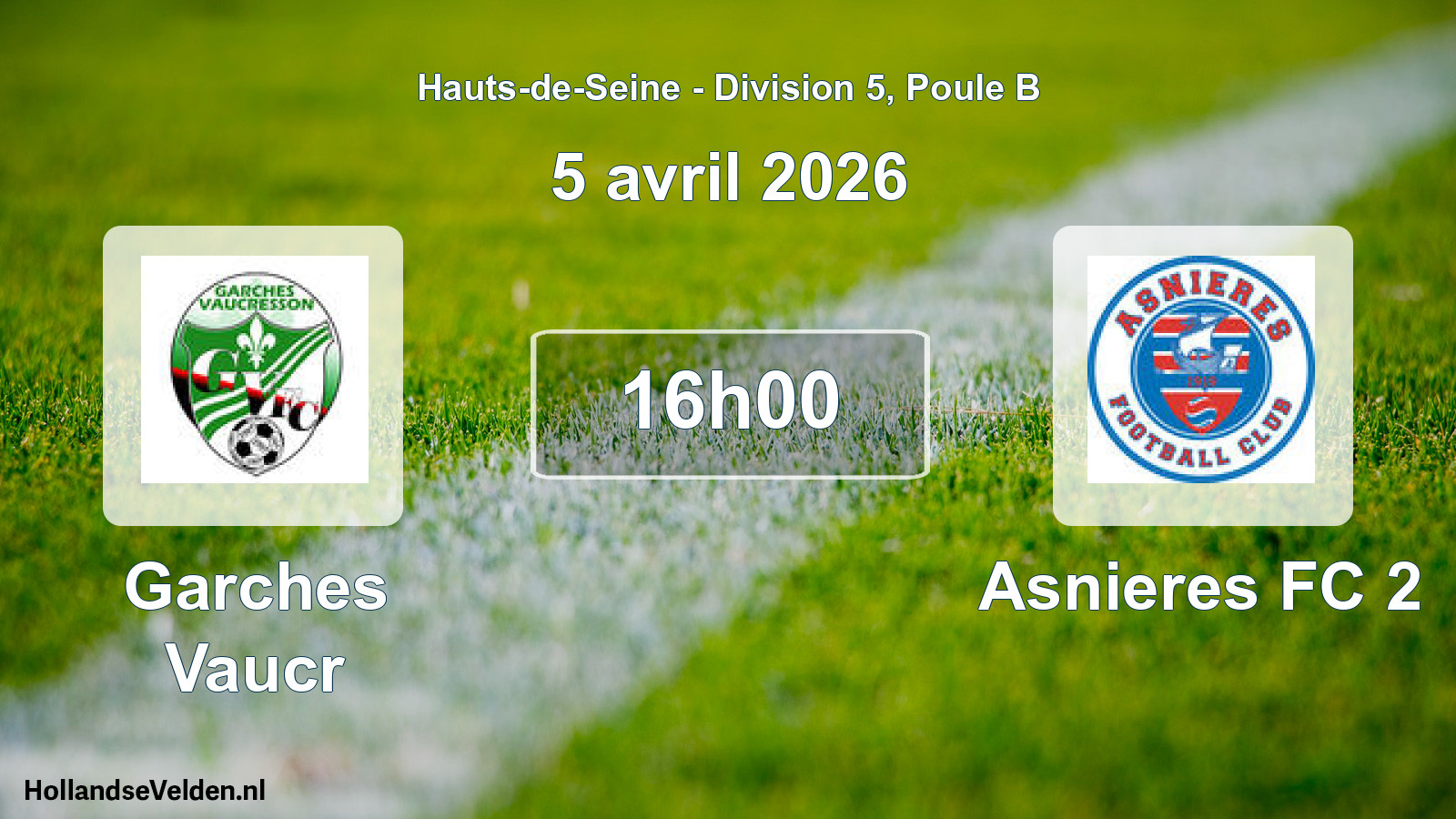 Geplande wedstrijd: Garches Vaucr - Asnieres FC 2 (5 april 2026)