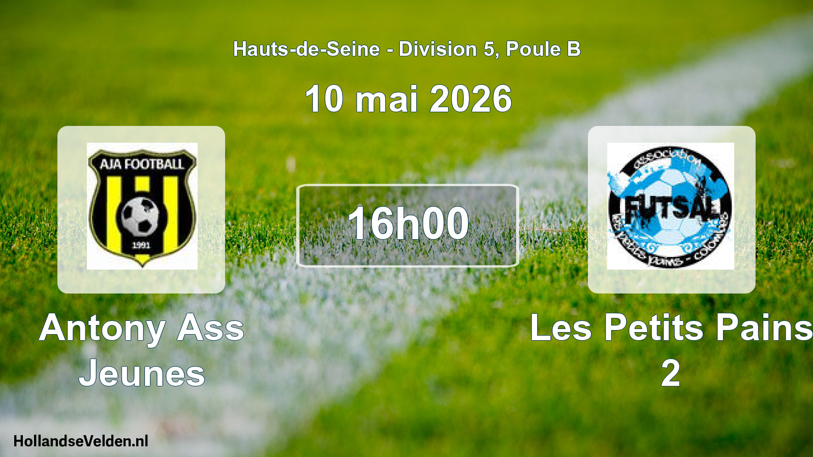 Match programmé: Antony Ass Jeunes - Les Petits Pains 2 (10 mai 2026)