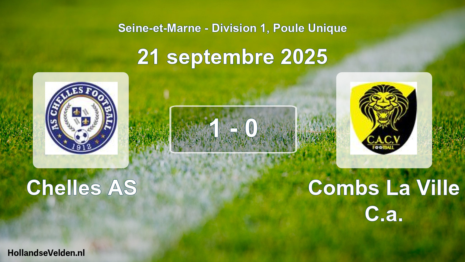 Total number of matches played: Chelles AS - Combs La Ville C.a. 1 - 0 (21 September 2025)
