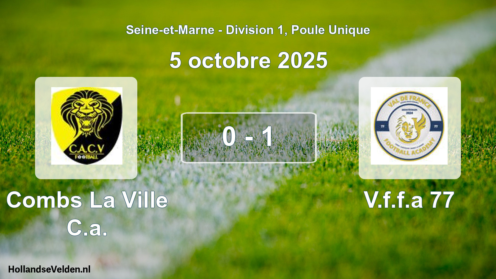 Match joué: Combs La Ville C.a. - V.f.f.a 77 0 - 1 (5 octobre 2025)
