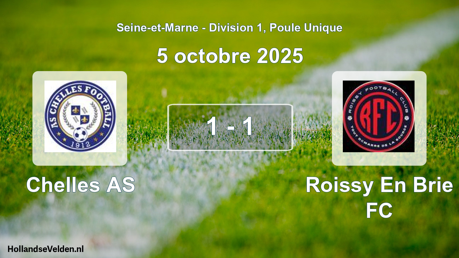 Match joué: Chelles AS - Roissy En Brie FC 1 - 1 (5 octobre 2025)
