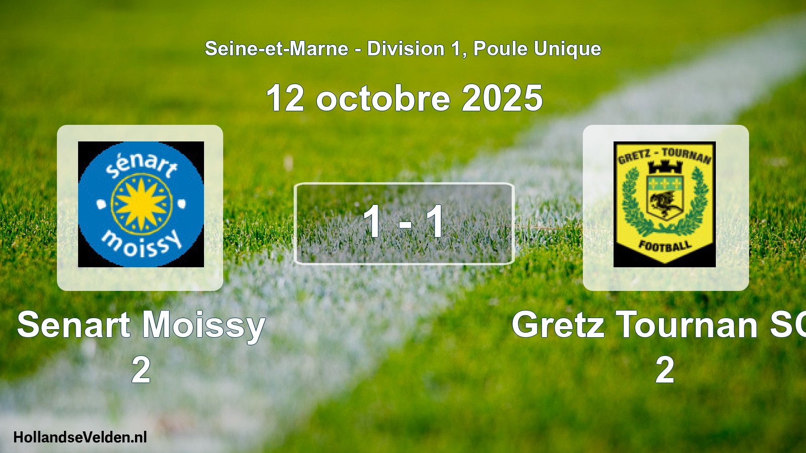 Total number of matches played: Senart Moissy 2 - Gretz Tournan SC 2 1 - 1 (12 October 2025)