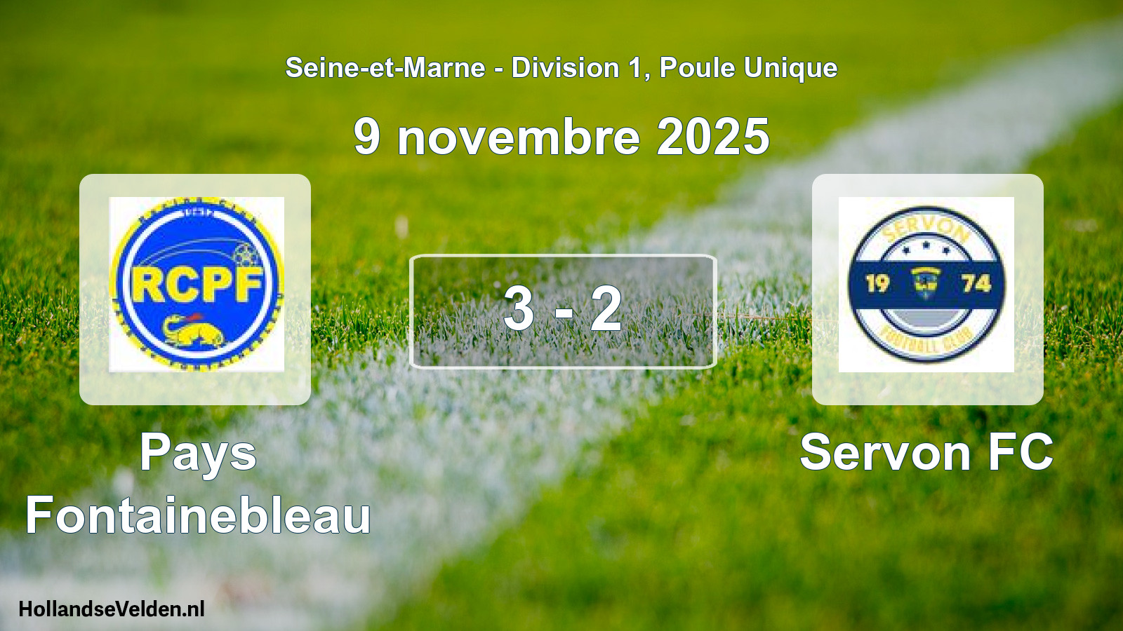 Match joué: Pays Fontainebleau - Servon FC 3 - 2 (9 novembre 2025)
