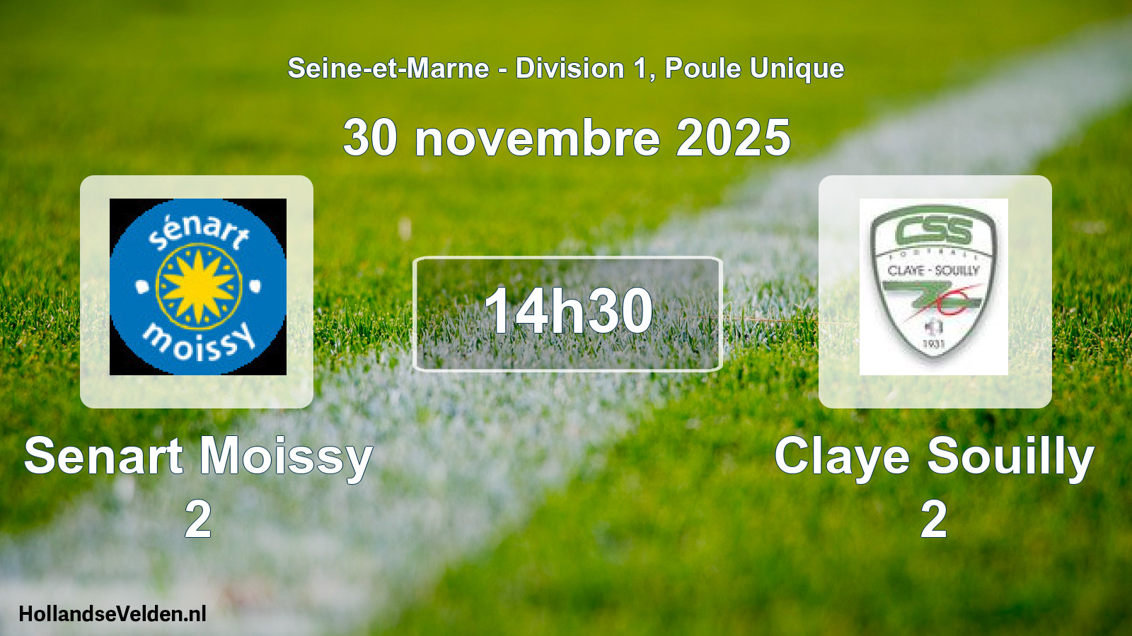 Match programmé: Senart Moissy 2 - Claye Souilly 2 (30 novembre 2025)