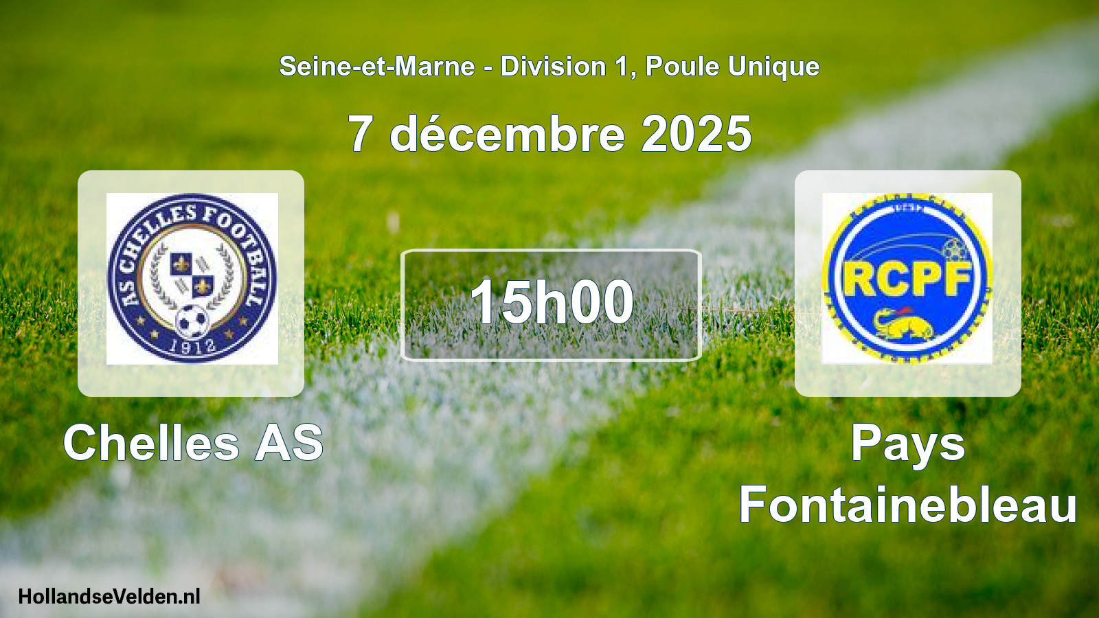 Match programmé: Chelles AS - Pays Fontainebleau (7 décembre 2025)
