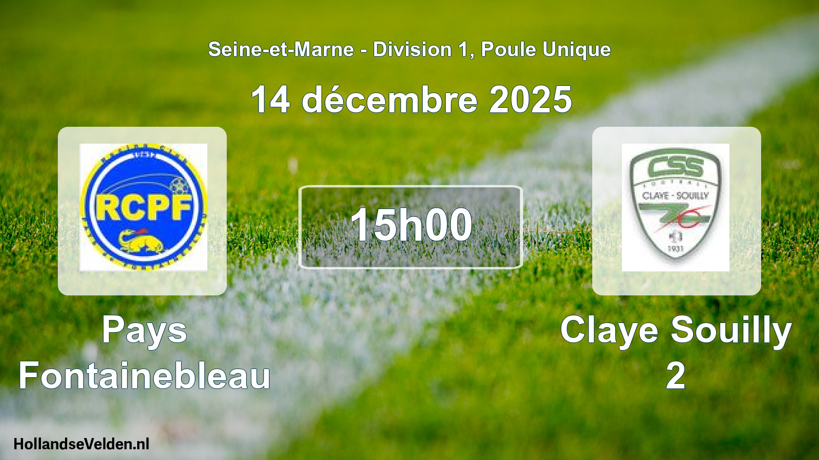 Scheduled Match: Pays Fontainebleau - Claye Souilly 2 (14 December 2025)