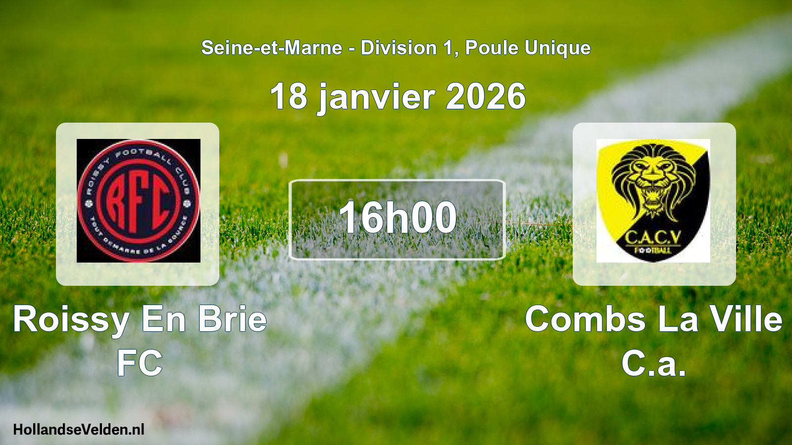 Scheduled Match: Roissy En Brie FC - Combs La Ville C.a. (18 January 2026)