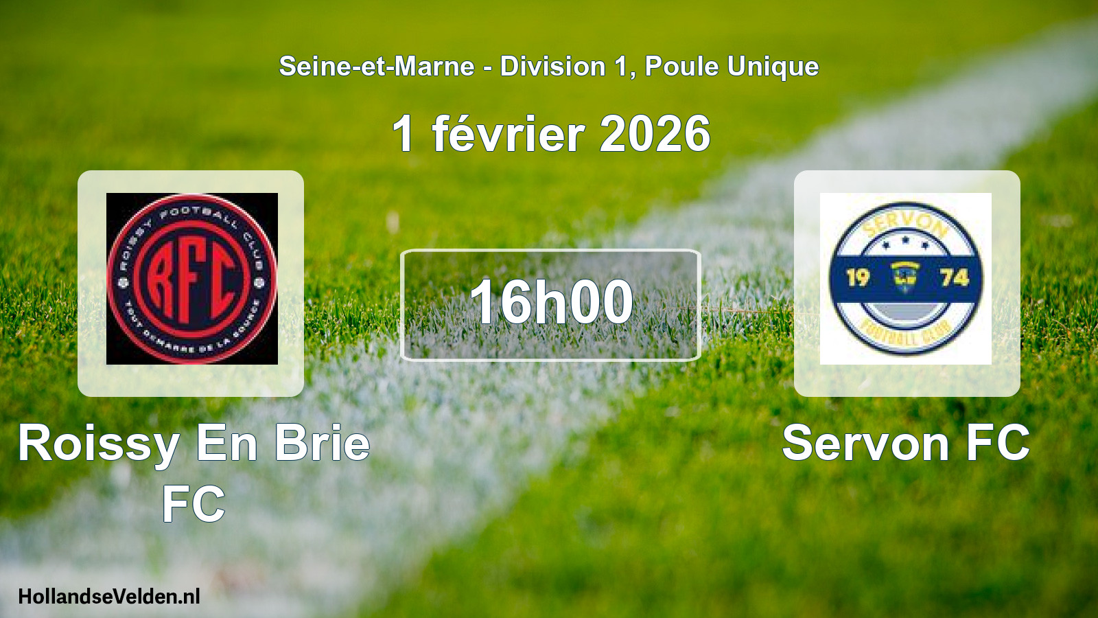 Scheduled Match: Roissy En Brie FC - Servon FC (1 February 2026)