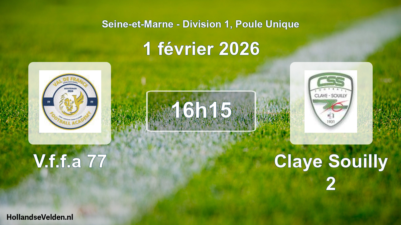 Match programmé: V.f.f.a 77 - Claye Souilly 2 (1 février 2026)