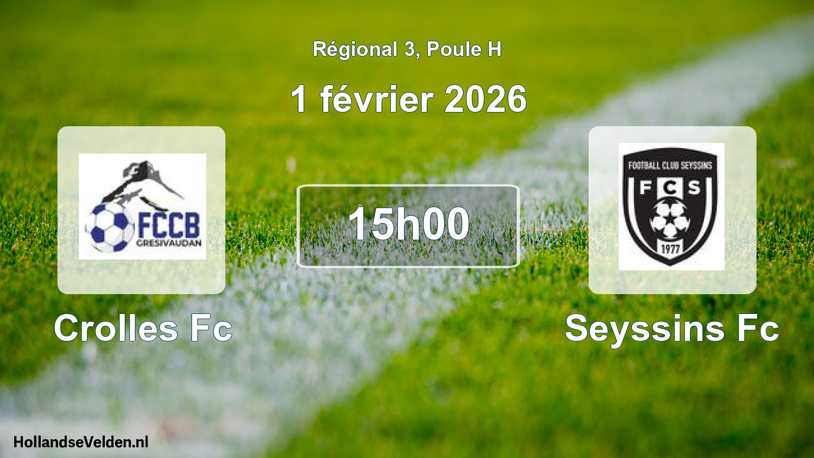 Geplande wedstrijd: Crolles Fc - Seyssins Fc (1 februari 2026)