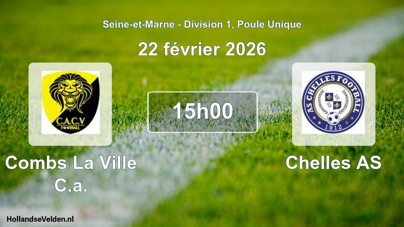 Match programmé: Combs La Ville C.a. - Chelles AS (22 février 2026)