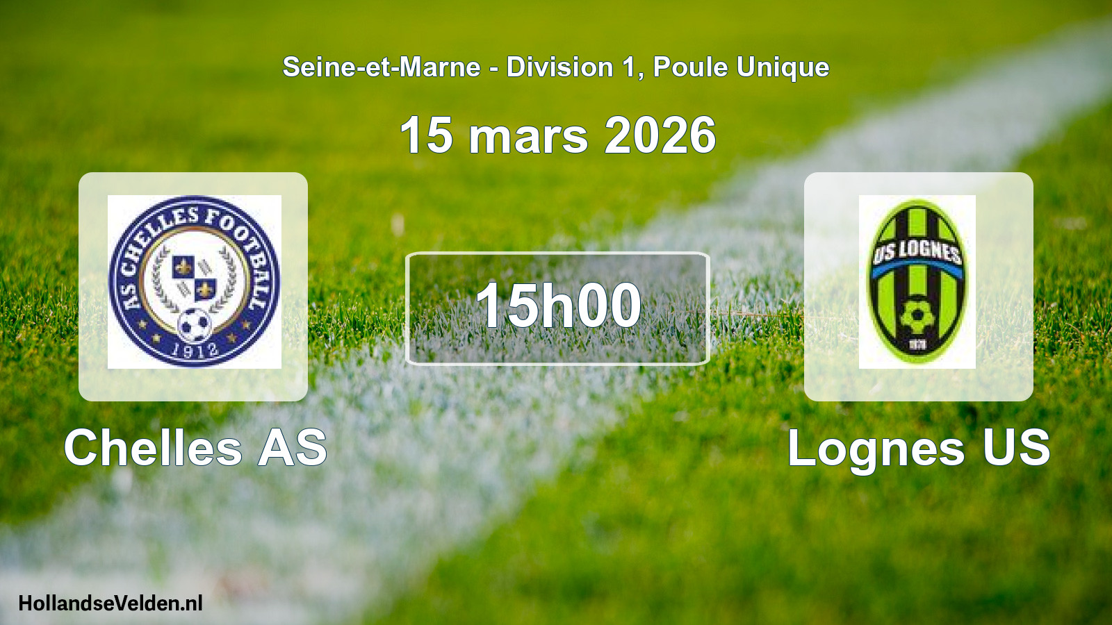 Match programmé: Chelles AS - Lognes US (15 mars 2026)