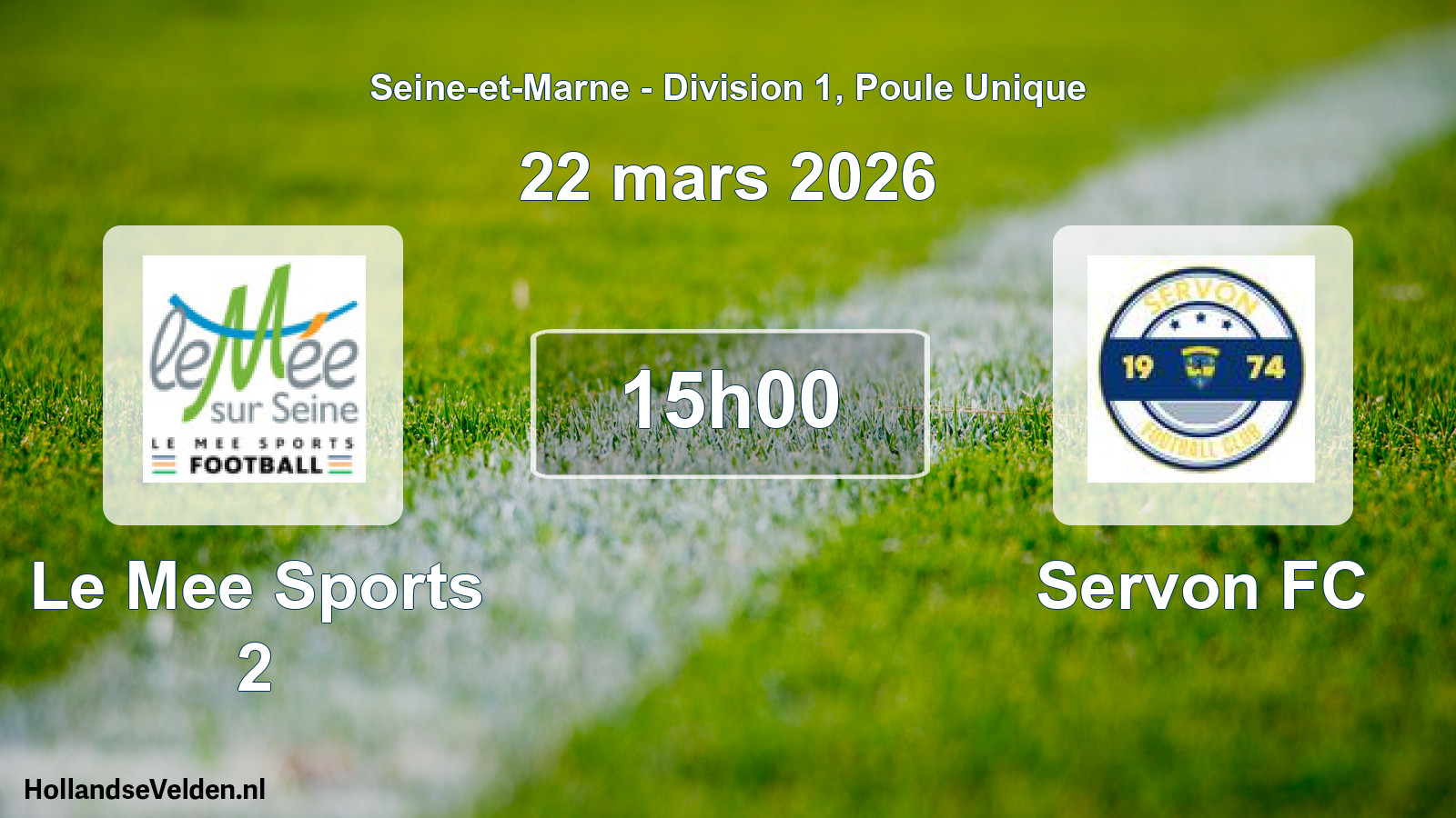 Scheduled Match: Le Mee Sports 2 - Servon FC (22 March 2026)