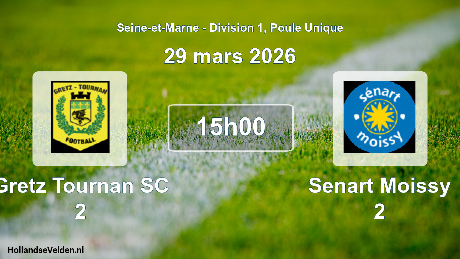 Match programmé: Gretz Tournan SC 2 - Senart Moissy 2 (29 mars 2026)