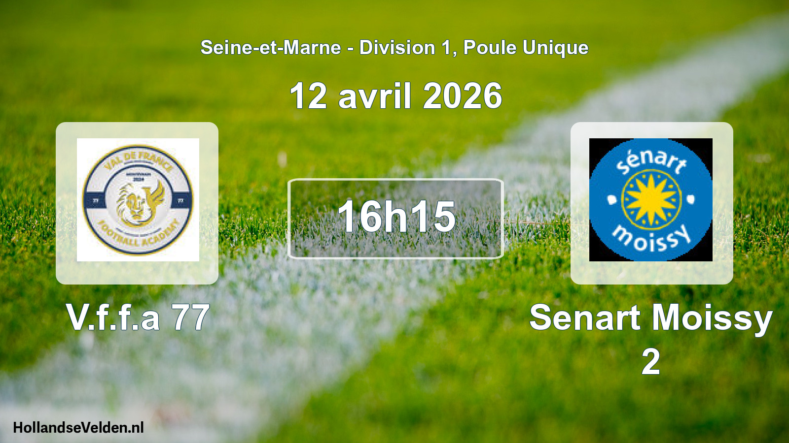 Match programmé: V.f.f.a 77 - Senart Moissy 2 (12 avril 2026)
