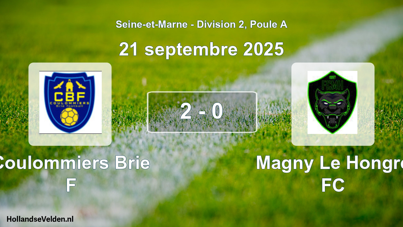 Total number of matches played: Coulommiers Brie F - Magny Le Hongre FC 2 - 0 (21 September 2025)