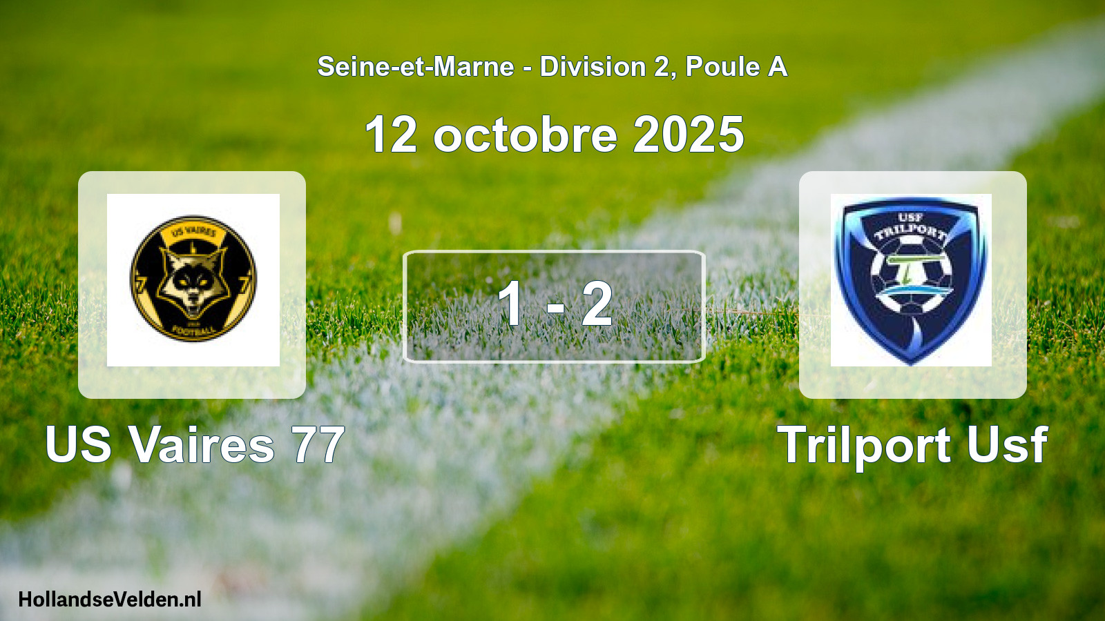 Total number of matches played: US Vaires 77 - Trilport Usf 1 - 2 (12 October 2025)