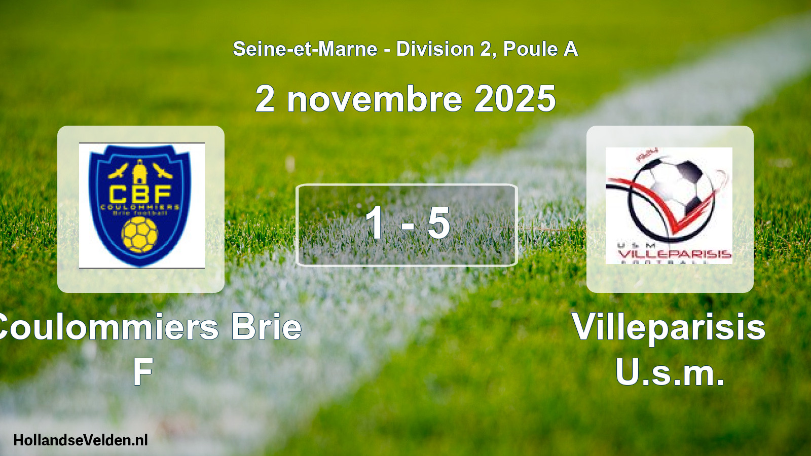 Gespeelde wedstrijd: Coulommiers Brie F - Villeparisis U.s.m. 1 - 5 (2 november 2025)
