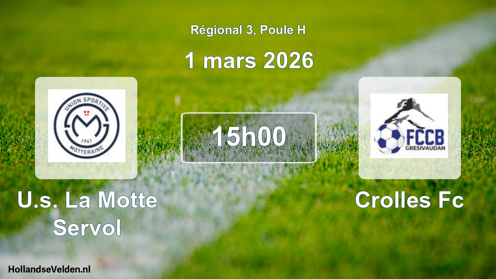 Scheduled Match: U.s. La Motte Servol - Crolles Fc (1 March 2026)