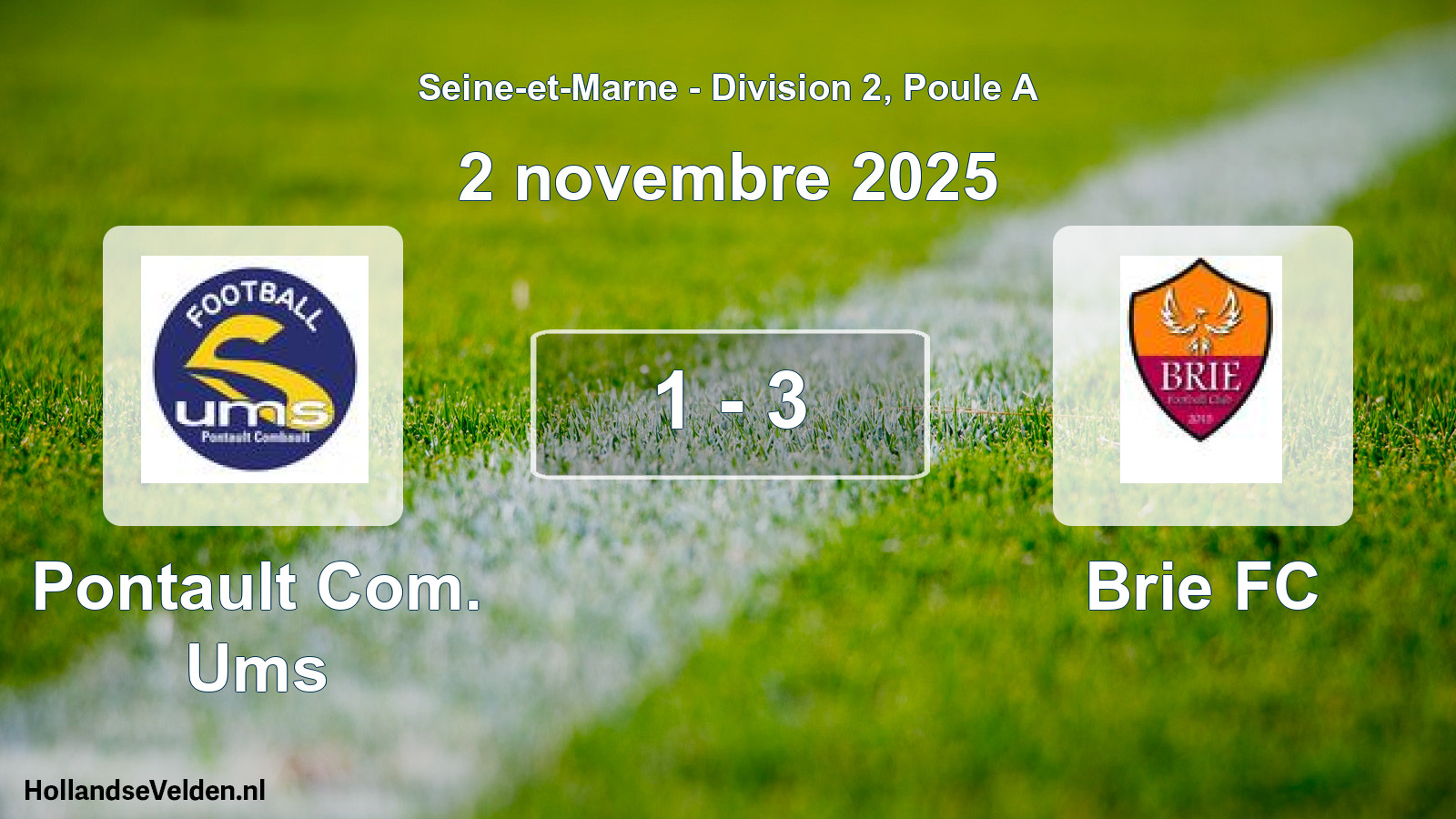 Match joué: Pontault Com. Ums - Brie FC 1 - 3 (2 novembre 2025)