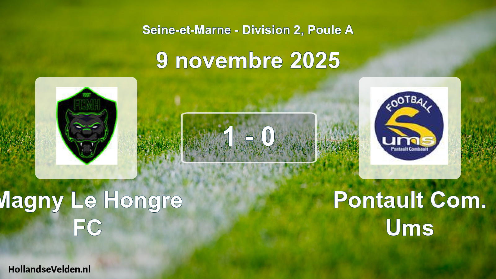 Match joué: Magny Le Hongre FC - Pontault Com. Ums 1 - 0 (9 novembre 2025)