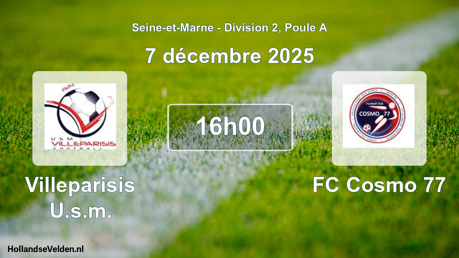 Scheduled Match: Villeparisis U.s.m. - FC Cosmo 77 (7 December 2025)