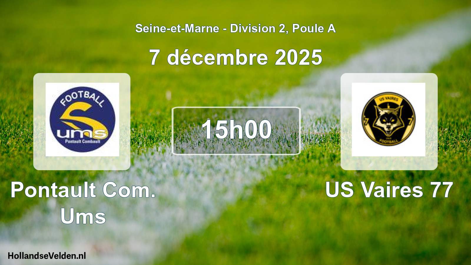 Match programmé: Pontault Com. Ums - US Vaires 77 (7 décembre 2025)