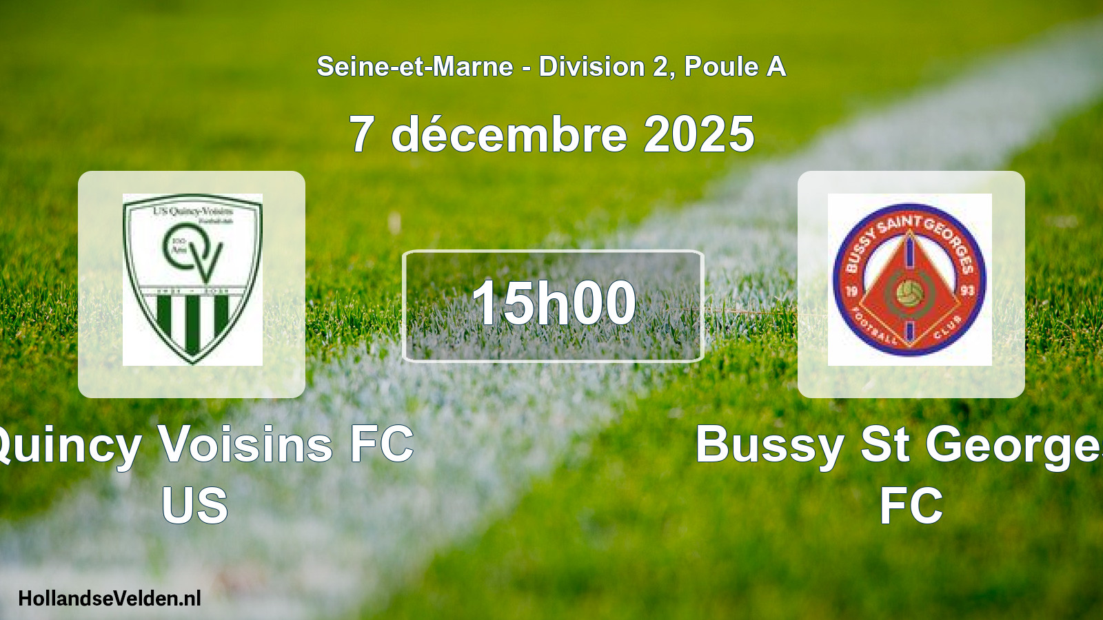 Geplande wedstrijd: Quincy Voisins FC US - Bussy St Georges FC (7 december 2025)