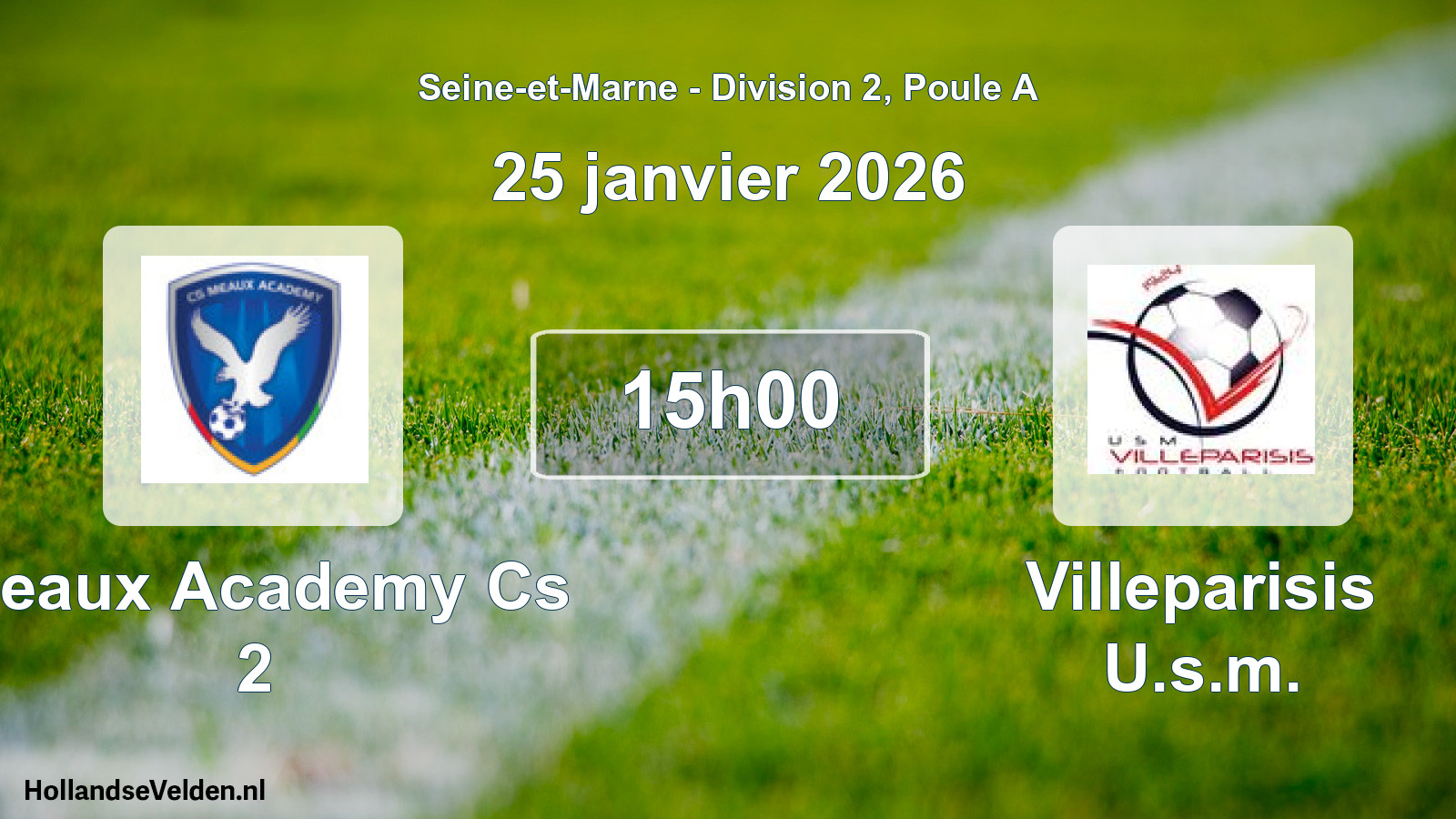 Scheduled Match: Meaux Academy Cs 2 - Villeparisis U.s.m. (25 January 2026)