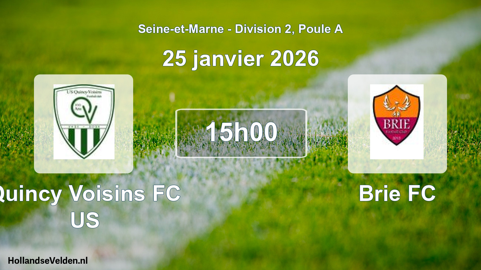 Scheduled Match: Quincy Voisins FC US - Brie FC (25 January 2026)