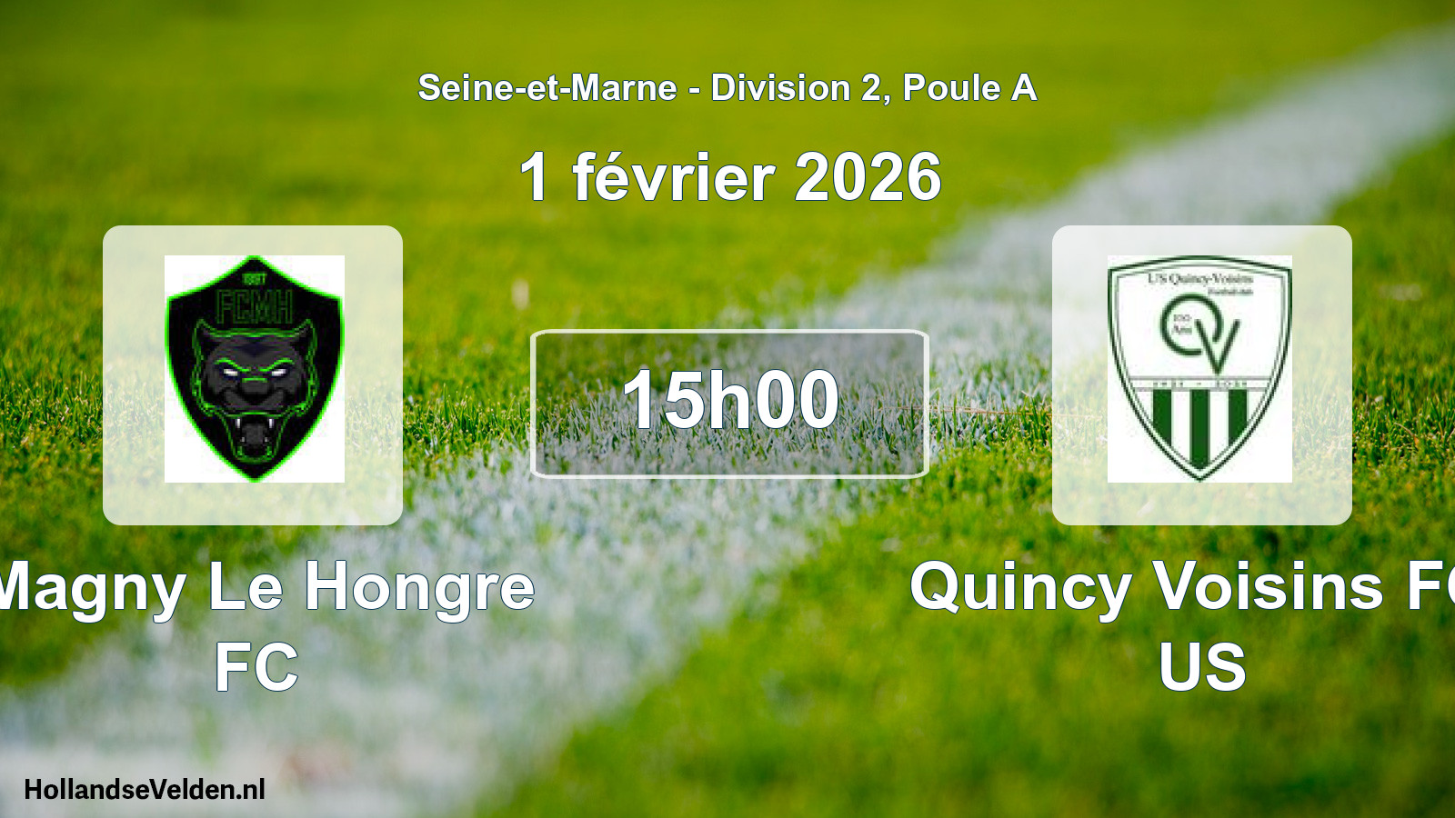 Geplande wedstrijd: Magny Le Hongre FC - Quincy Voisins FC US (1 februari 2026)