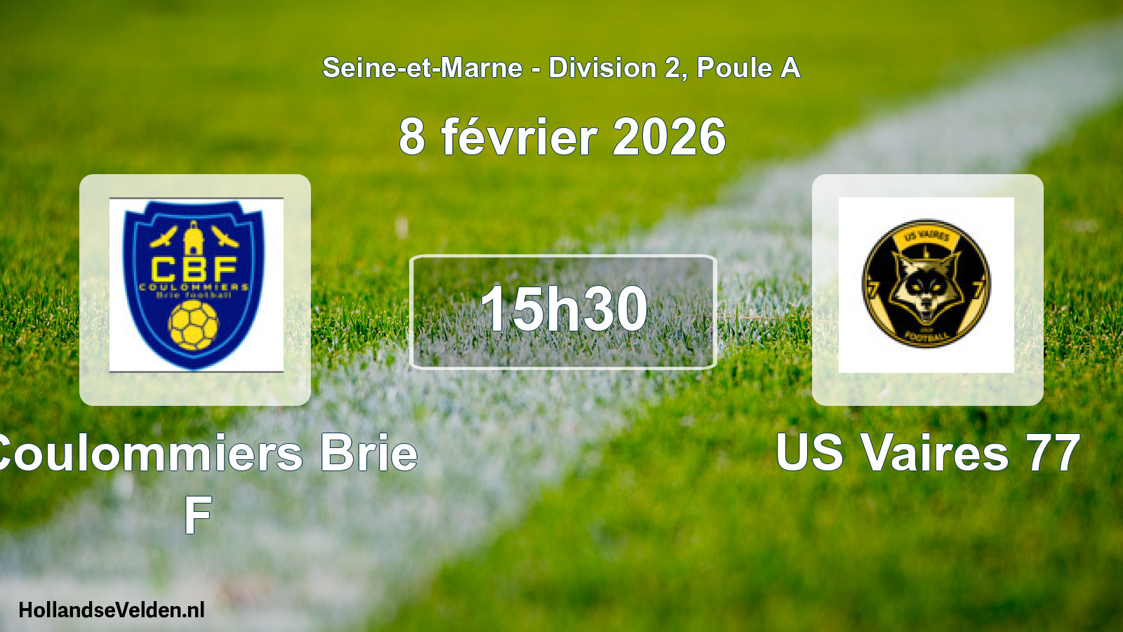 Match programmé: Coulommiers Brie F - US Vaires 77 (8 février 2026)