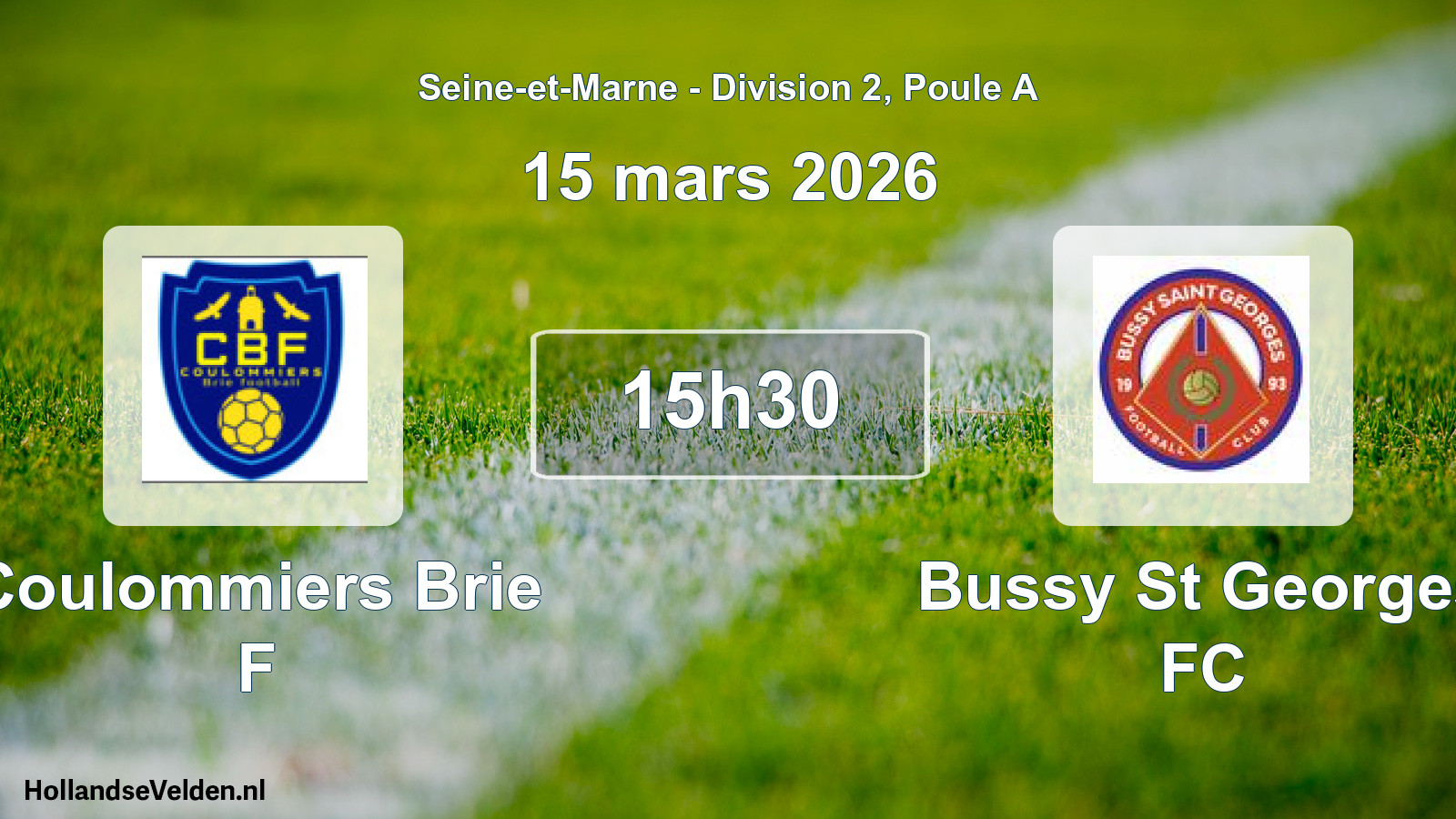 Scheduled Match: Coulommiers Brie F - Bussy St Georges FC (15 March 2026)