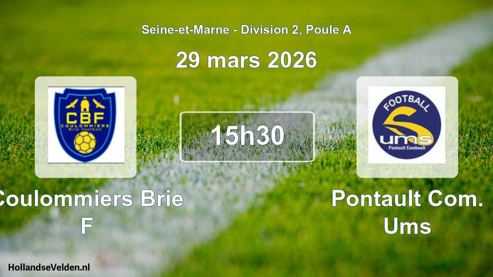 Match programmé: Coulommiers Brie F - Pontault Com. Ums (29 mars 2026)