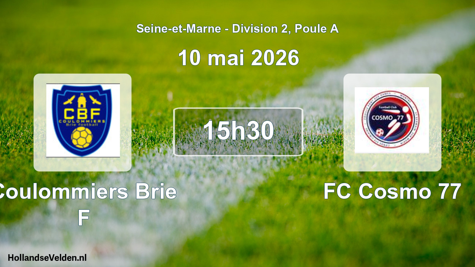 Match programmé: Coulommiers Brie F - FC Cosmo 77 (10 mai 2026)