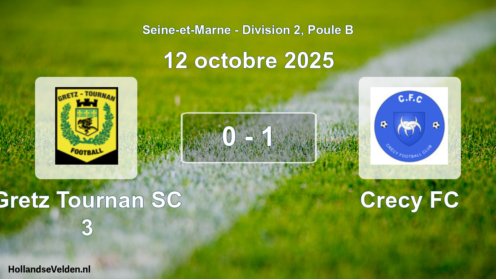 Total number of matches played: Gretz Tournan SC 3 - Crecy FC 0 - 1 (12 October 2025)