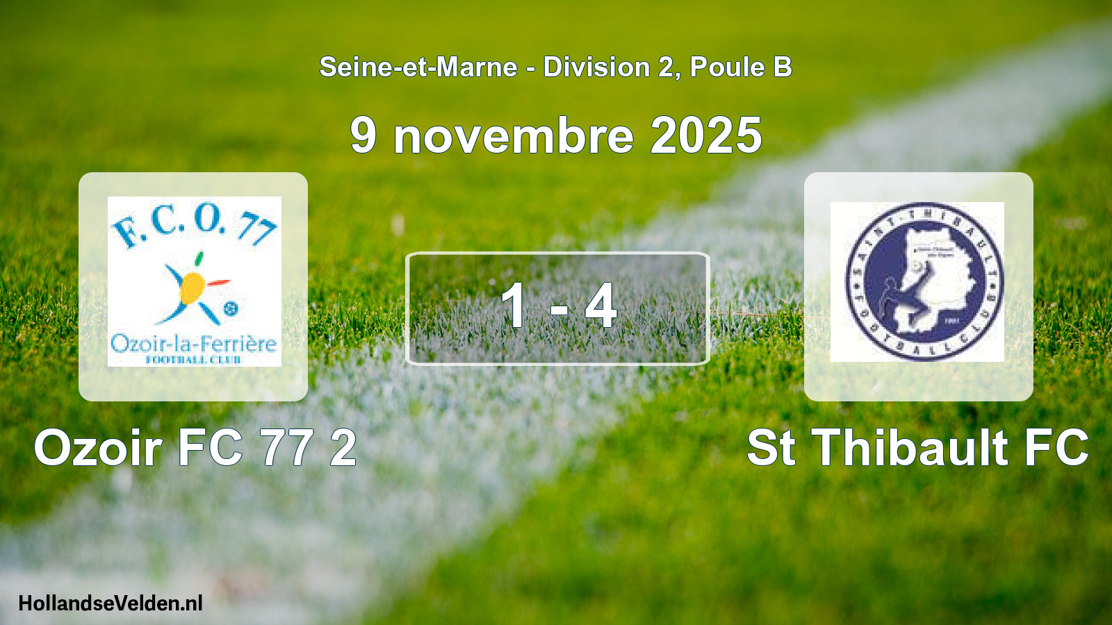 Match joué: Ozoir FC 77 2 - St Thibault FC 1 - 4 (9 novembre 2025)