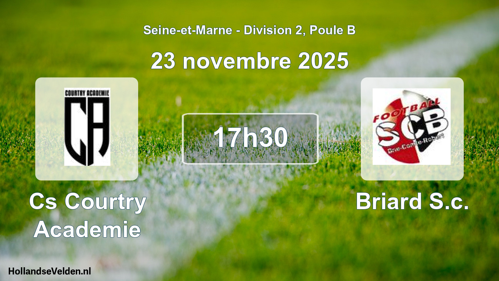Scheduled Match: Cs Courtry Academie - Briard S.c. (23 November 2025)