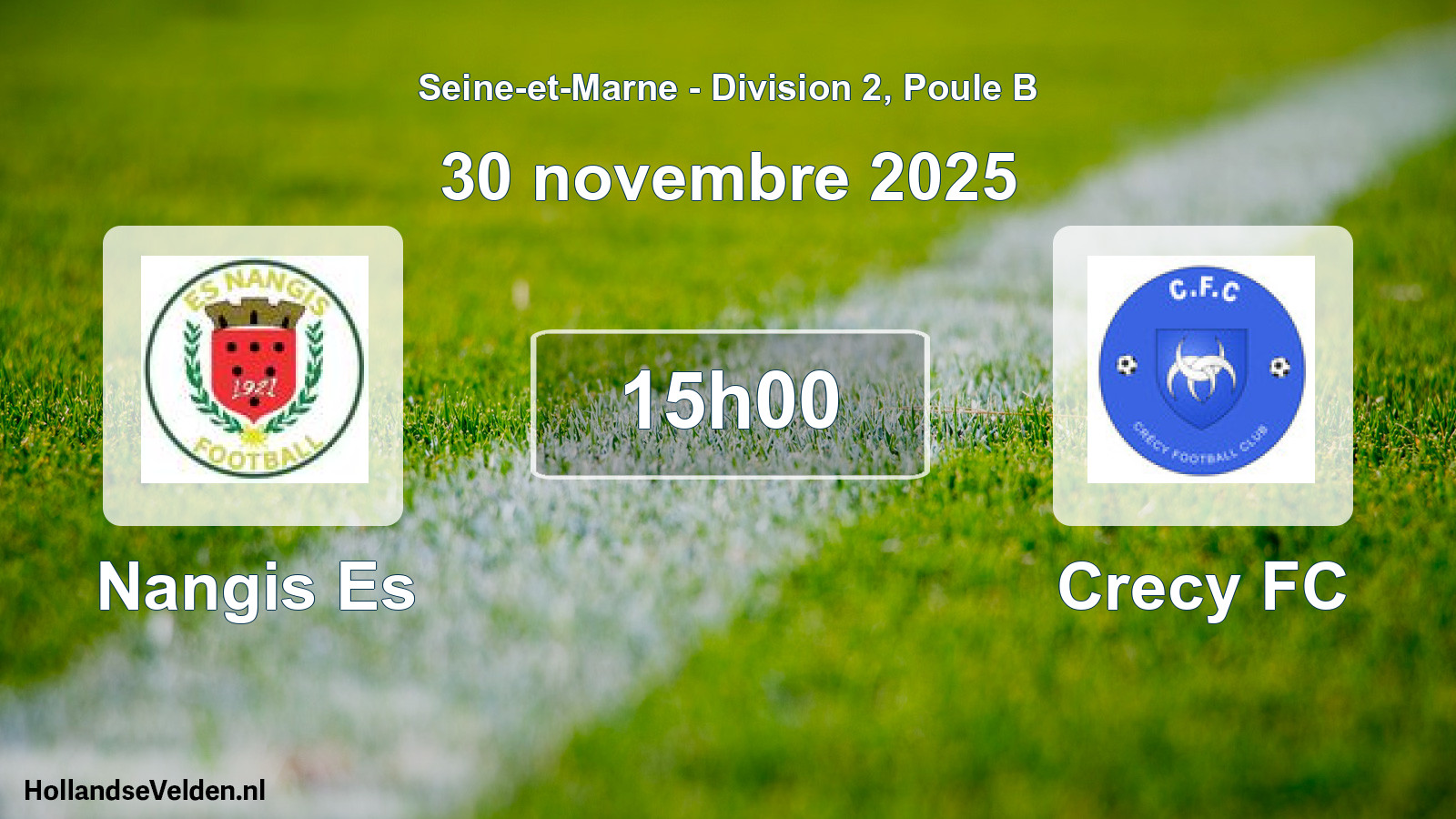 Geplande wedstrijd: Nangis Es - Crecy FC (30 november 2025)