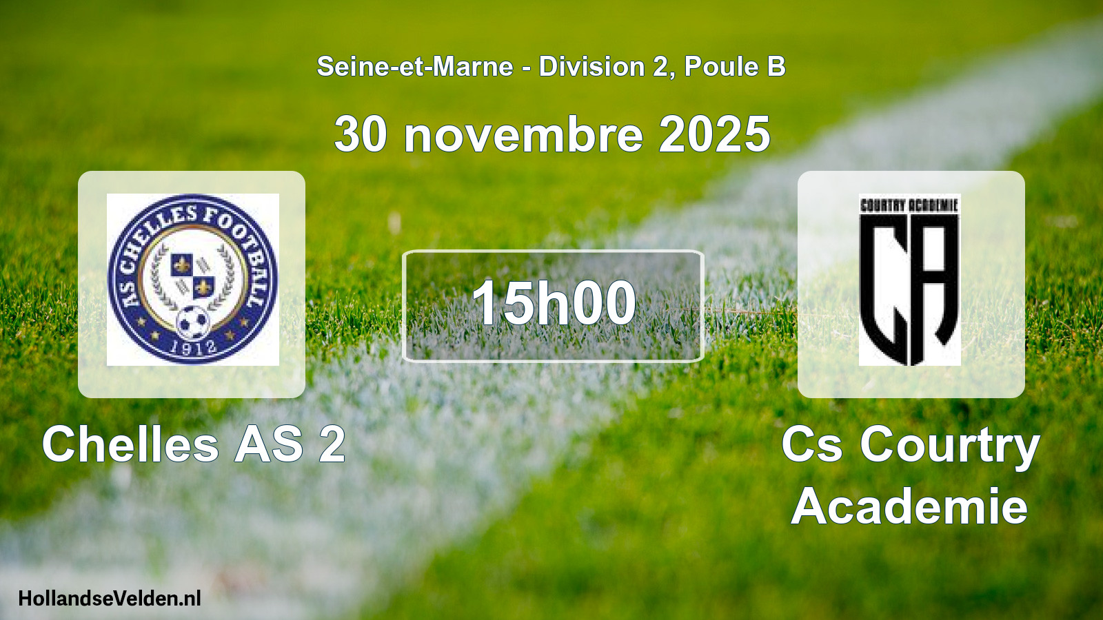 Scheduled Match: Chelles AS 2 - Cs Courtry Academie (30 November 2025)