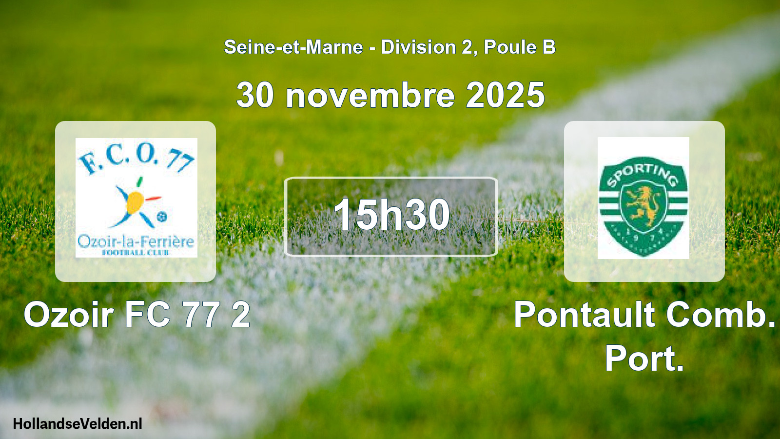 Scheduled Match: Ozoir FC 77 2 - Pontault Comb. Port. (30 November 2025)