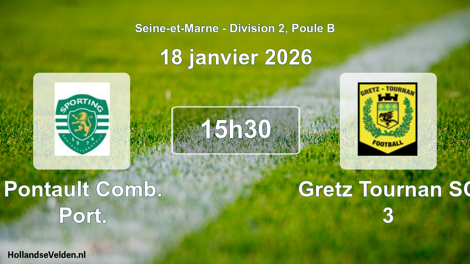 Match programmé: Pontault Comb. Port. - Gretz Tournan SC 3 (18 janvier 2026)