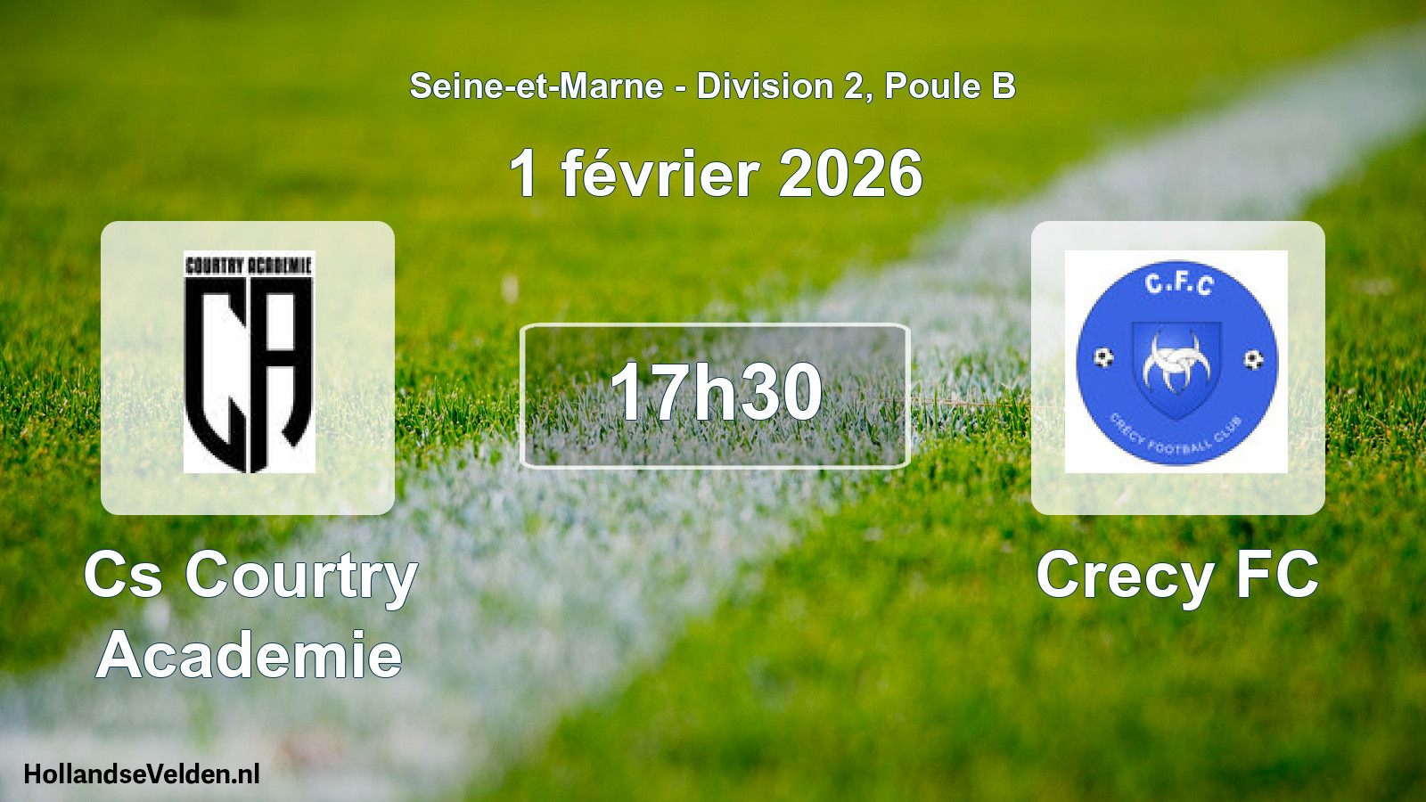 Scheduled Match: Cs Courtry Academie - Crecy FC (1 February 2026)