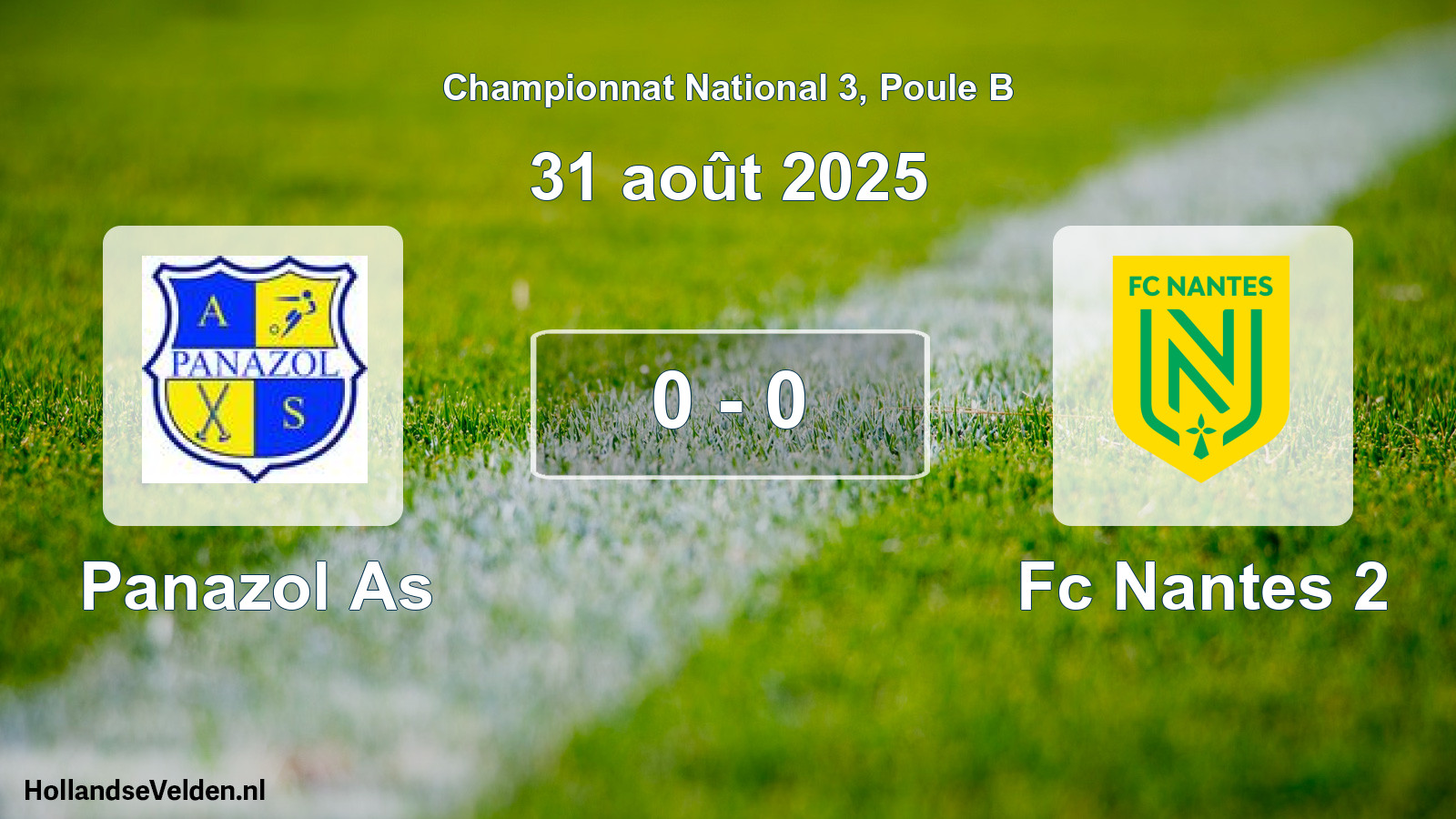 Gespeelde wedstrijd: Panazol As - Fc Nantes 2 0 - 0 (31 augustus 2025)